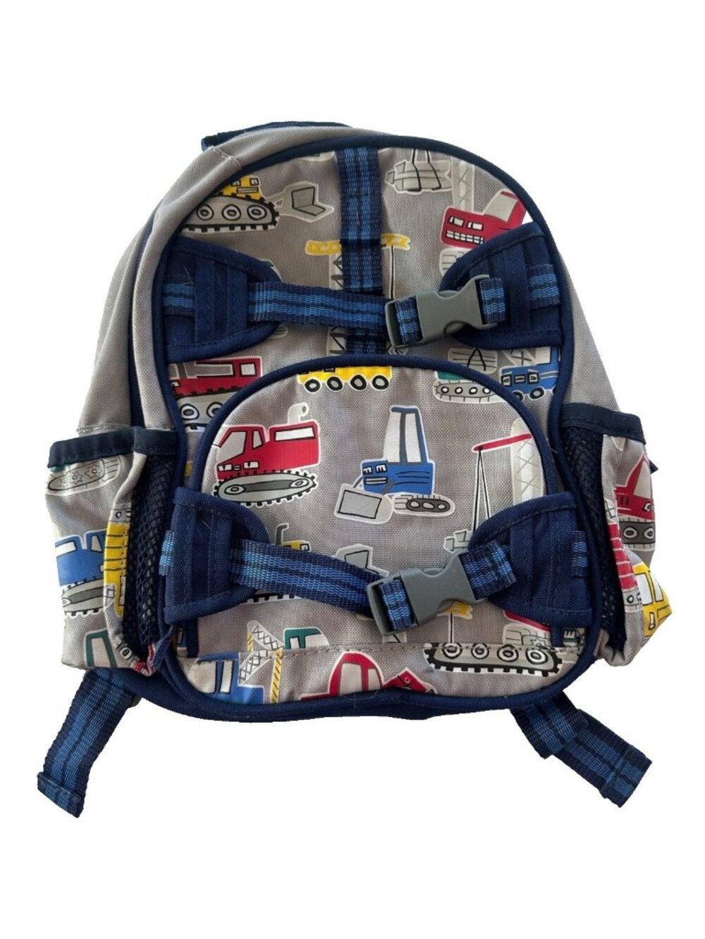 Pottery Barn Backpack Kids Construction Vehicles Gray Small 12X13' School